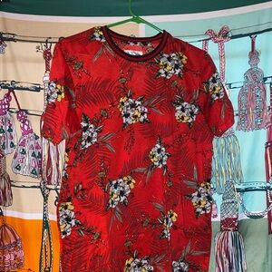 Fresh Prints of Bel-Air red floral pattern shirt
